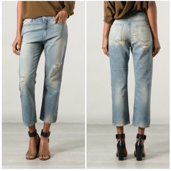 Acne Studios Denim - Acne Studios Pop Trash Distressed Straight Jeans